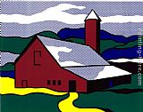 Roy Lichtenstein Famous Paintings - Red Barn II, 1969